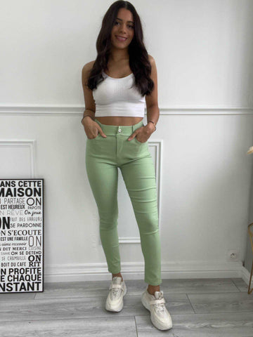 NEW COLOUR LADIES SKINNY STRETCH JEANS BUTTON WOMENS SLIM FIT PANTS TROUSERS