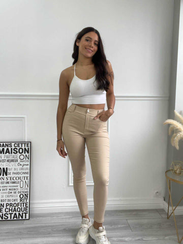 NEW COLOUR LADIES SKINNY STRETCH JEANS BUTTON WOMENS SLIM FIT PANTS TROUSERS