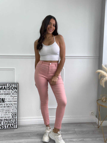 NEW COLOUR LADIES SKINNY STRETCH JEANS BUTTON WOMENS SLIM FIT PANTS TROUSERS