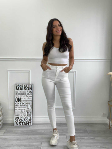 NEW COLOUR LADIES SKINNY STRETCH JEANS BUTTON WOMENS SLIM FIT PANTS TROUSERS