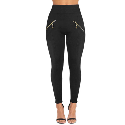 NEW WOMENS HIGH WAIST FUR FLEECE LINED ZIP BUTTONS LEGGINGS LADIES STRETCH PANTS