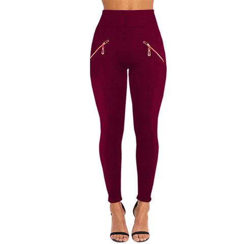 NEW WOMENS HIGH WAIST FUR FLEECE LINED ZIP BUTTONS LEGGINGS LADIES STRETCH PANTS