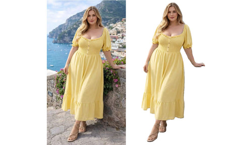 NEW WOMEN BARDOT BUTTON DETAIL LONG MAXI SUMMER DRESS ELASTIC CAP SLEEVE DRESSES
