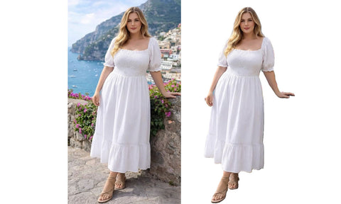 NEW WOMEN BARDOT BUTTON DETAIL LONG MAXI SUMMER DRESS ELASTIC CAP SLEEVE DRESSES