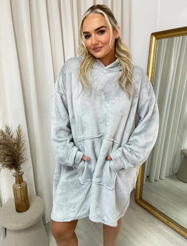 Hooded Oversized Blanket Teddy Sherpa Fleece Fur Cape Warm Slanket Poncho One Size