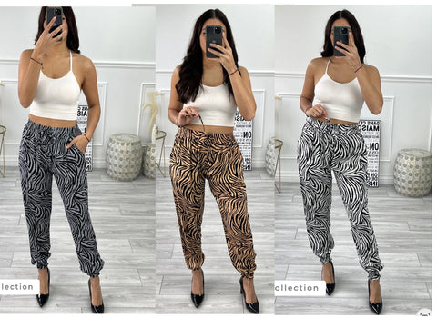 LADIES PRINTED COTTON HAREM PANTS WOMENS CUFF BOTTOM TROUSERS