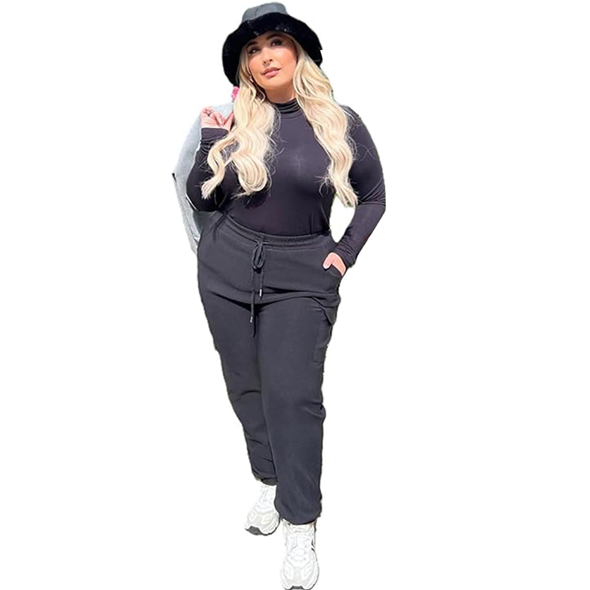 Ladies PLUS SIZE Combat Style Cargo Trousers Womens Big Stretch Fit Jogger Pants