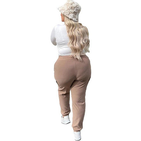 Ladies PLUS SIZE Combat Style Cargo Trousers Womens Big Stretch Fit Jogger Pants
