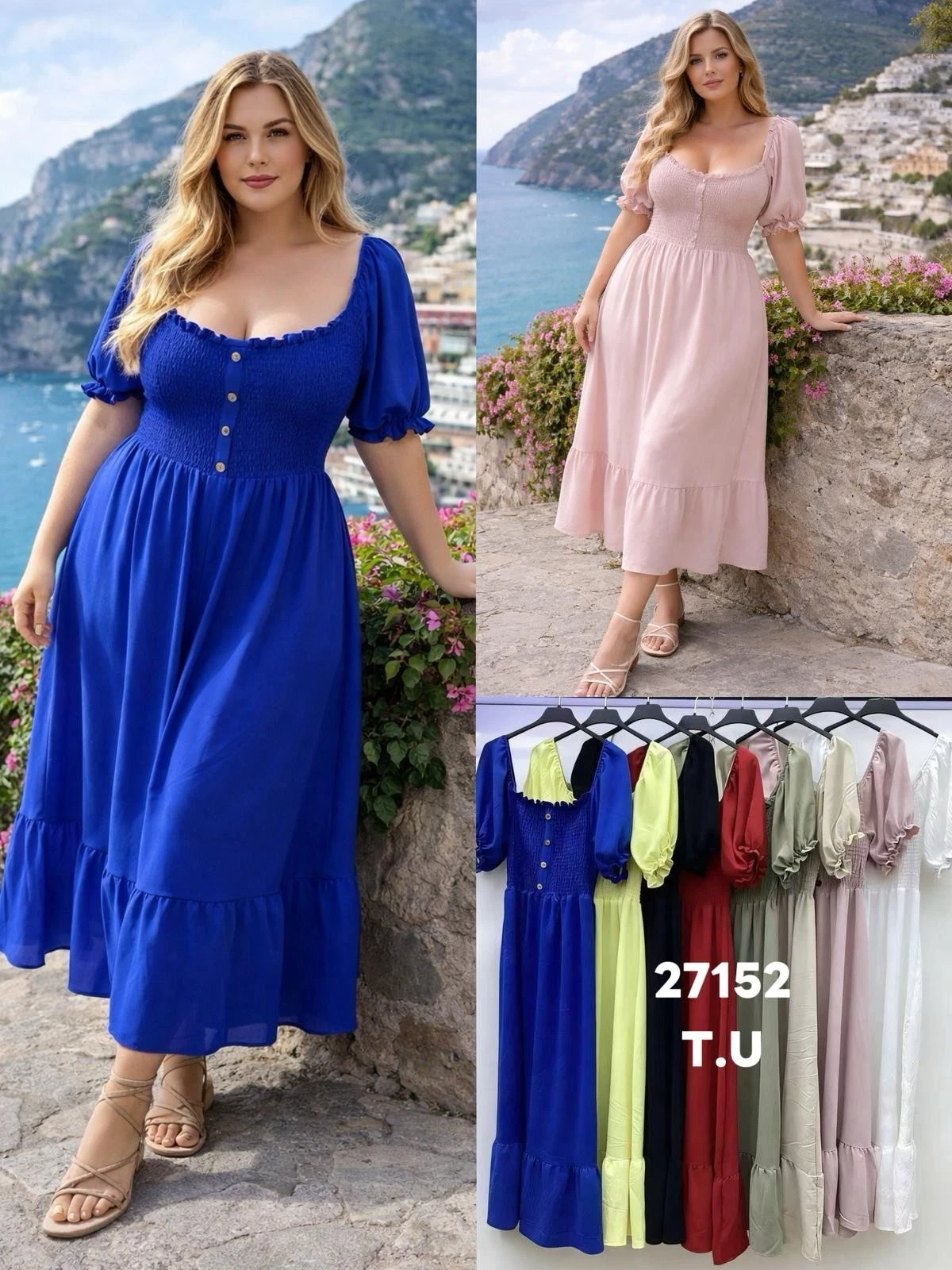NEW WOMEN BARDOT BUTTON DETAIL LONG MAXI SUMMER DRESS ELASTIC CAP SLEEVE DRESSES