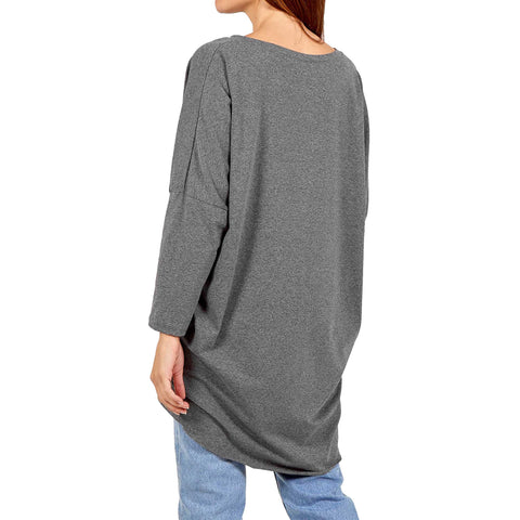 NEW LADIES OVERSIZED FOIL LEOPARD STRIPE PRINT BATWING LOOSE FIT SWEATSHIRT TOP