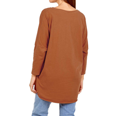 NEW LADIES OVERSIZED FOIL LEOPARD STRIPE PRINT BATWING LOOSE FIT SWEATSHIRT TOP