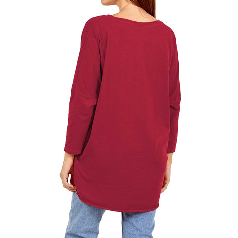 NEW LADIES OVERSIZED FOIL LEOPARD STRIPE PRINT BATWING LOOSE FIT SWEATSHIRT TOP