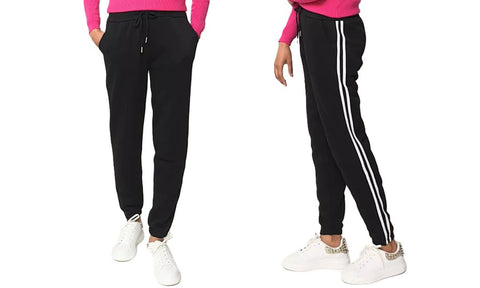 NEW WOMEN SPORT STRIPE JOGGERS PANTS JOG BOTTOMS CASUAL FIT LOUNGE TROUSERS