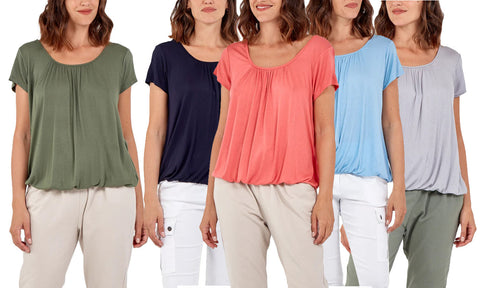 NEW LADIES PLUS SIZE SCOOP NECK STRETCHY JERSEY TOP WOMENS T-SHIRT GYPSY 12-20