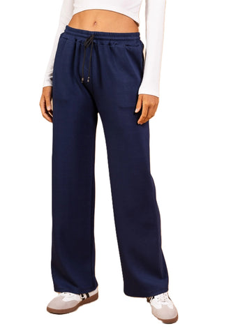 NEW LADIES WOMENS PLAIN and SEAM FRONT WIDE LEG JOGGERS BOTTOMS TROUSER FLARE FIT PANTS