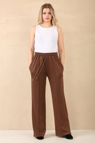 Ladies Warm Fur Fleece Lined Wide Leg Bottoms Womens Jog Pants Joggers Trousers