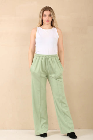 Ladies Warm Fur Fleece Lined Wide Leg Bottoms Womens Jog Pants Joggers Trousers