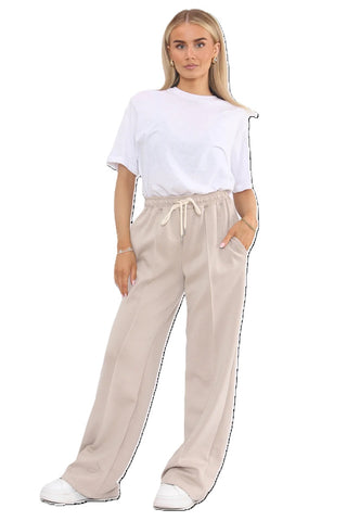 Ladies Warm Fur Fleece Lined Wide Leg Bottoms Womens Jog Pants Joggers Trousers