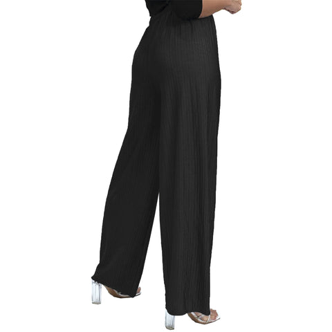 Hannah Ribbed Palazzo Trousers