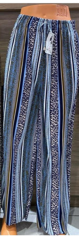 LADIES LEOPARD ANIMAL PRINT PALAZZO TROUSERS WOMEN CLASSIC FLARE WIDE LEG PANTS