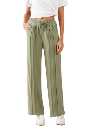 NEW LADIES WOMENS PLAIN and SEAM FRONT WIDE LEG JOGGERS BOTTOMS TROUSER FLARE FIT PANTS