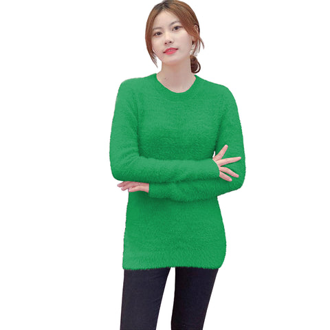 (HC-100) Round Neck Fluffy Jumper