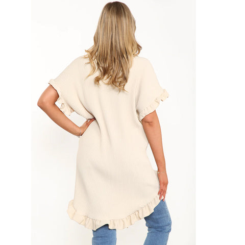 Luna Pleated Frill Sleeve Shirt Dress