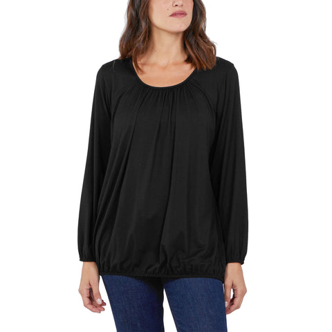 Plus Size Ruched Neck Top
