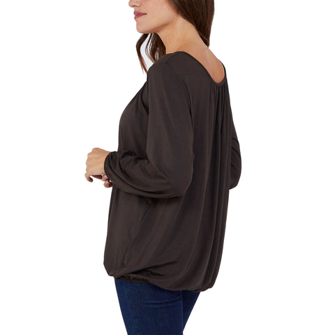 Plus Size Ruched Neck Top