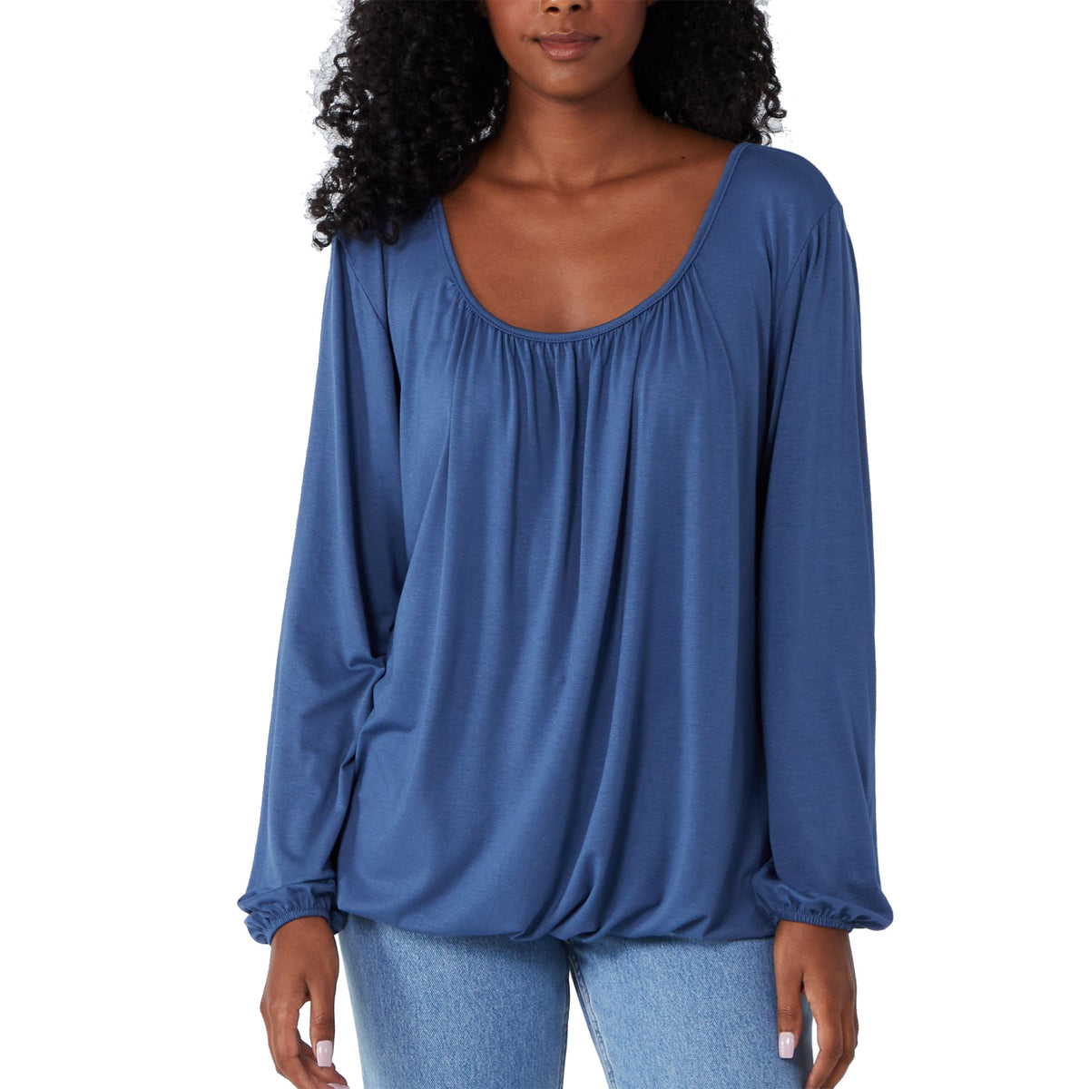 Plus Size Ruched Neck Top