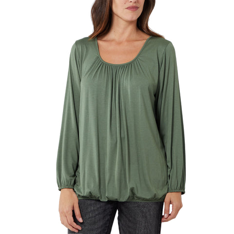 Plus Size Ruched Neck Top
