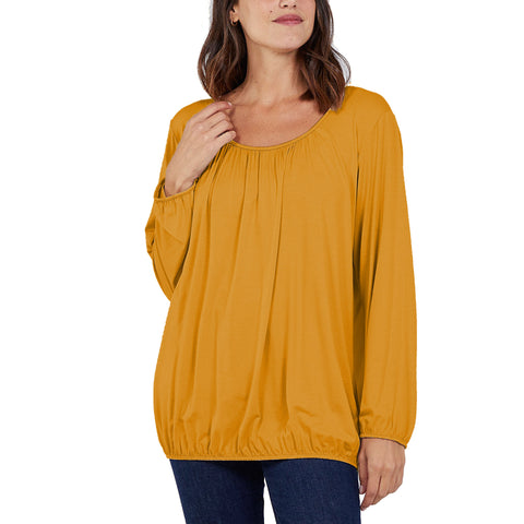 Plus Size Ruched Neck Top
