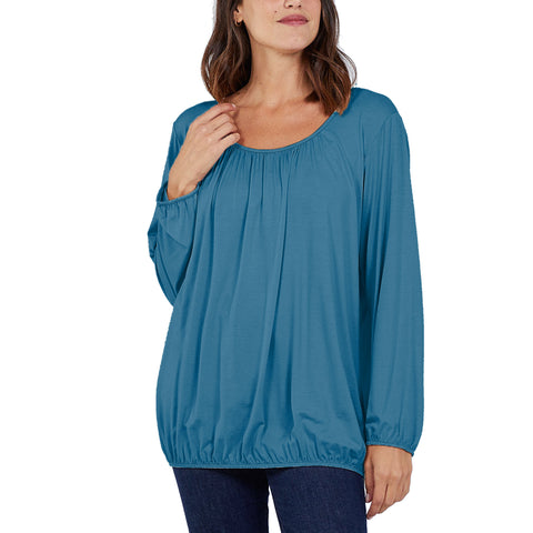 Plus Size Ruched Neck Top