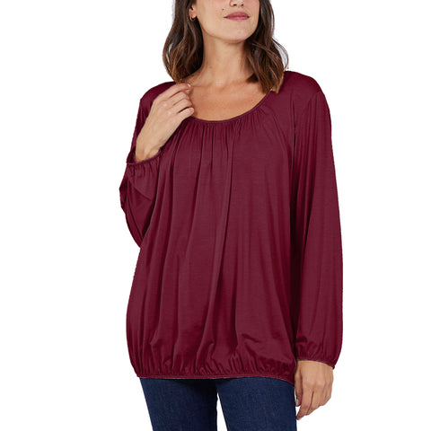 Plus Size Ruched Neck Top