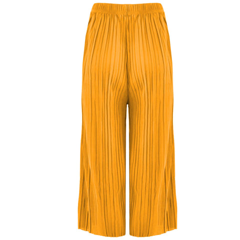 (18411) Pleated 3/4 Wide Leg Trousers