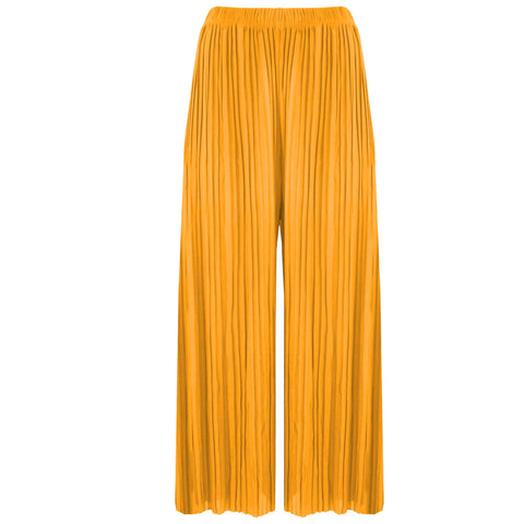 (18411) Pleated 3/4 Wide Leg Trousers