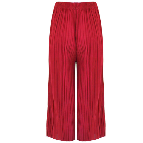 (18411) Pleated 3/4 Wide Leg Trousers