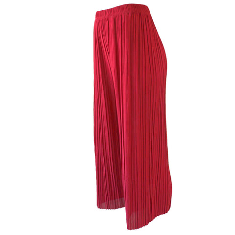(18411) Pleated 3/4 Wide Leg Trousers