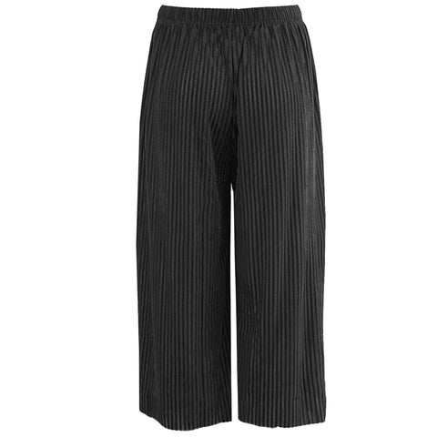 (18435) Ribbed 3/4 Wide Leg Trousers