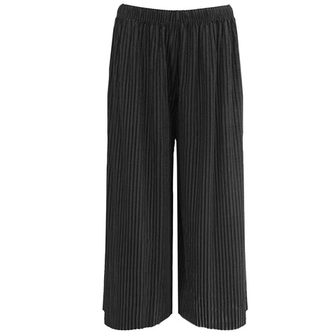 (18435) Ribbed 3/4 Wide Leg Trousers