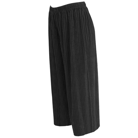 (18435) Ribbed 3/4 Wide Leg Trousers