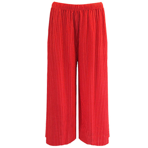 (18435) Ribbed 3/4 Wide Leg Trousers