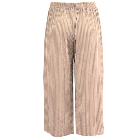 (18435) Ribbed 3/4 Wide Leg Trousers