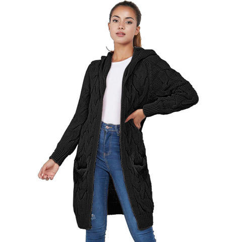 Cable Hooded Cardigan