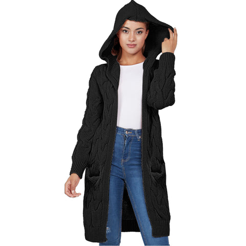 Cable Hooded Cardigan