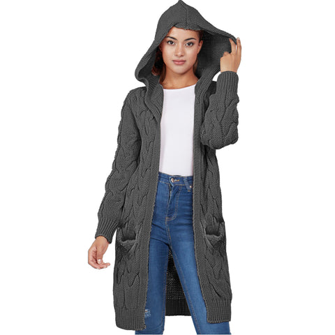 Cable Hooded Cardigan