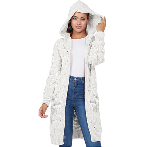 Cable Hooded Cardigan