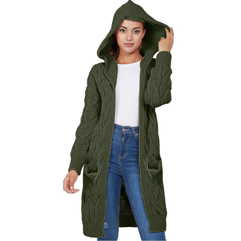 Cable Hooded Cardigan