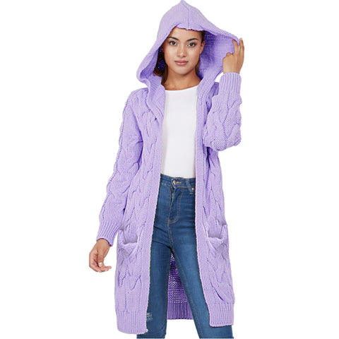 Cable Hooded Cardigan