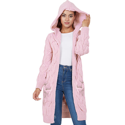 Cable Hooded Cardigan